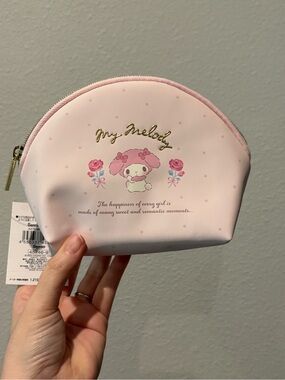 Sanrio My Melody Light Pink Floral Cosmetic Pouch